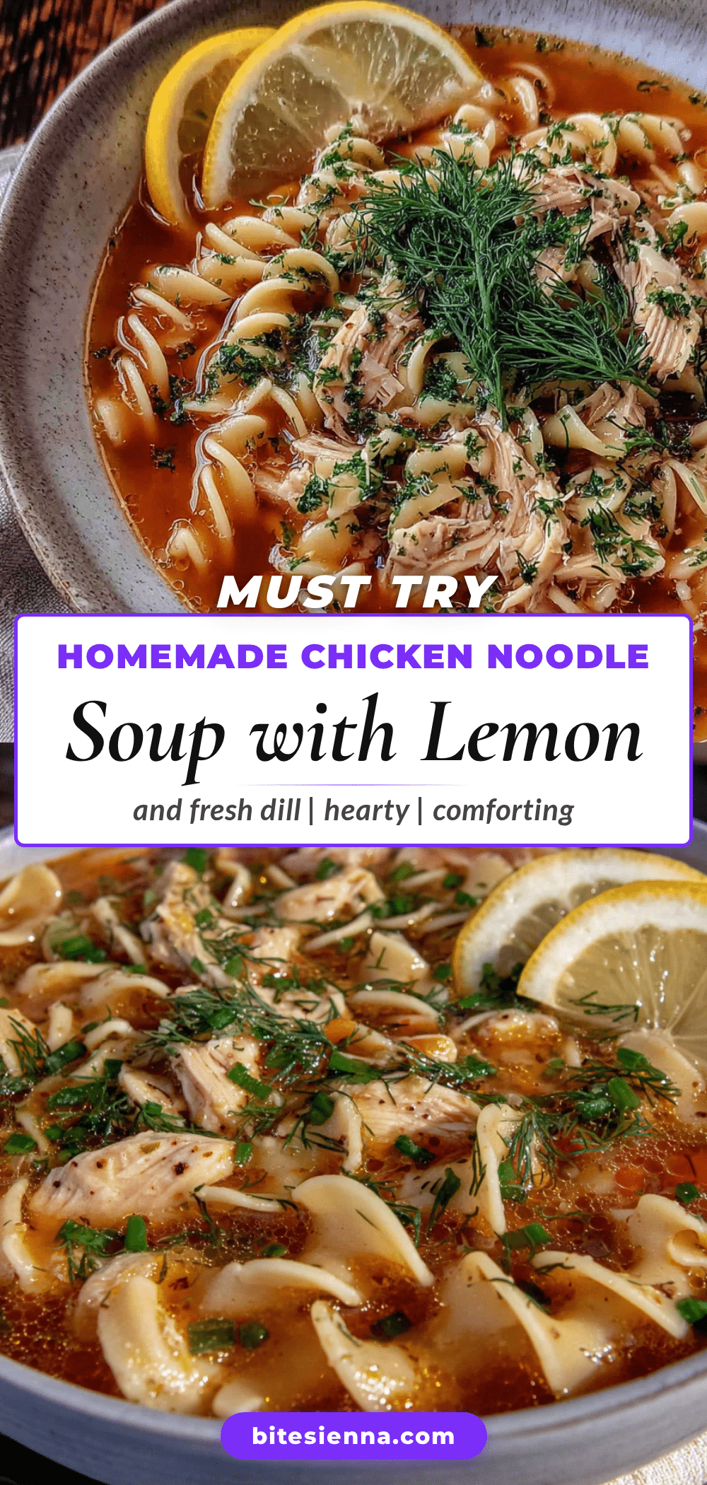 homemade chicken noodle soup with lemon and dill recipe