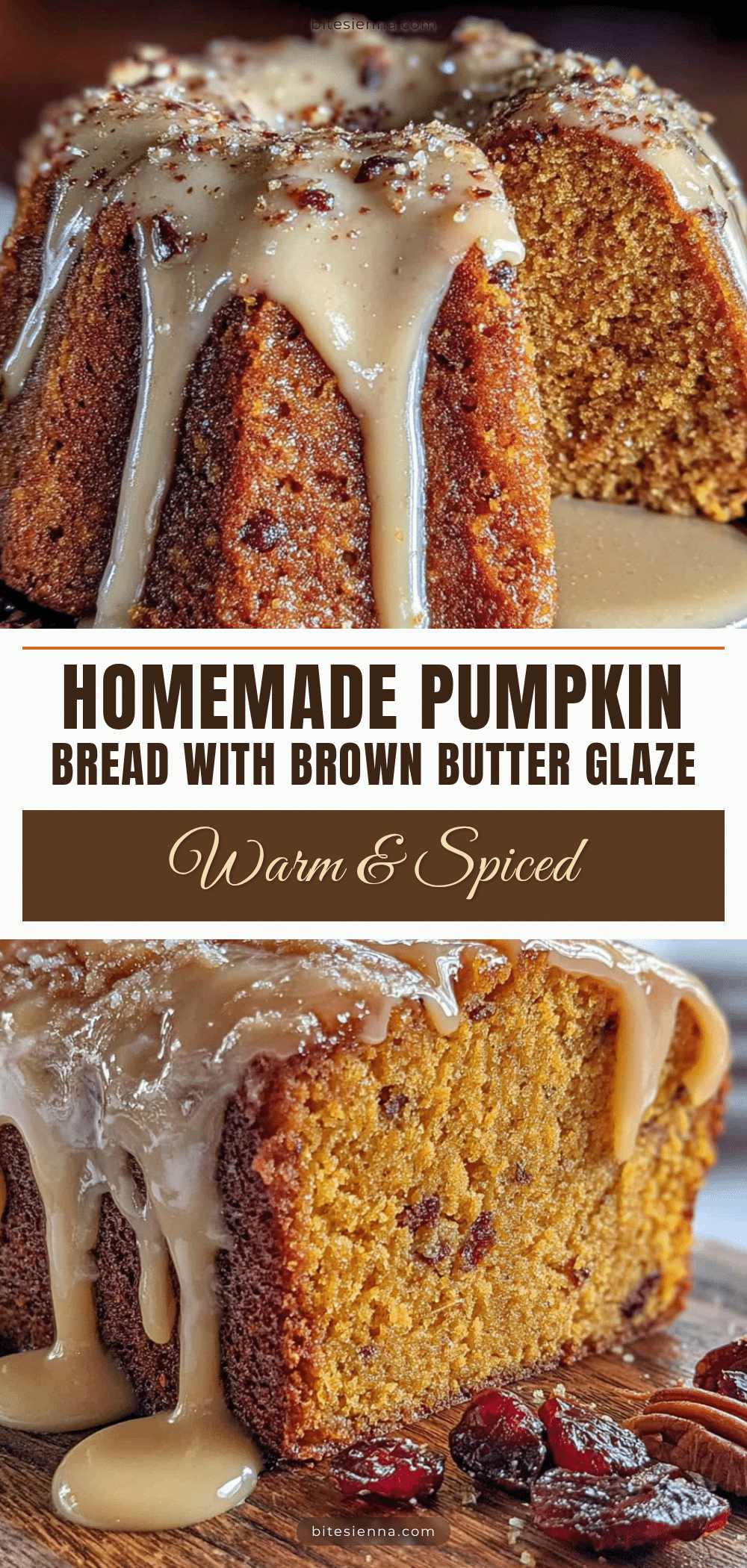 homemade pumpkin bread with brown butter glaze recipe