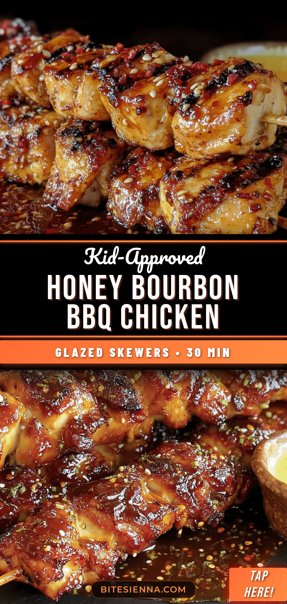 honey bourbon BBQ chicken skewers recipe