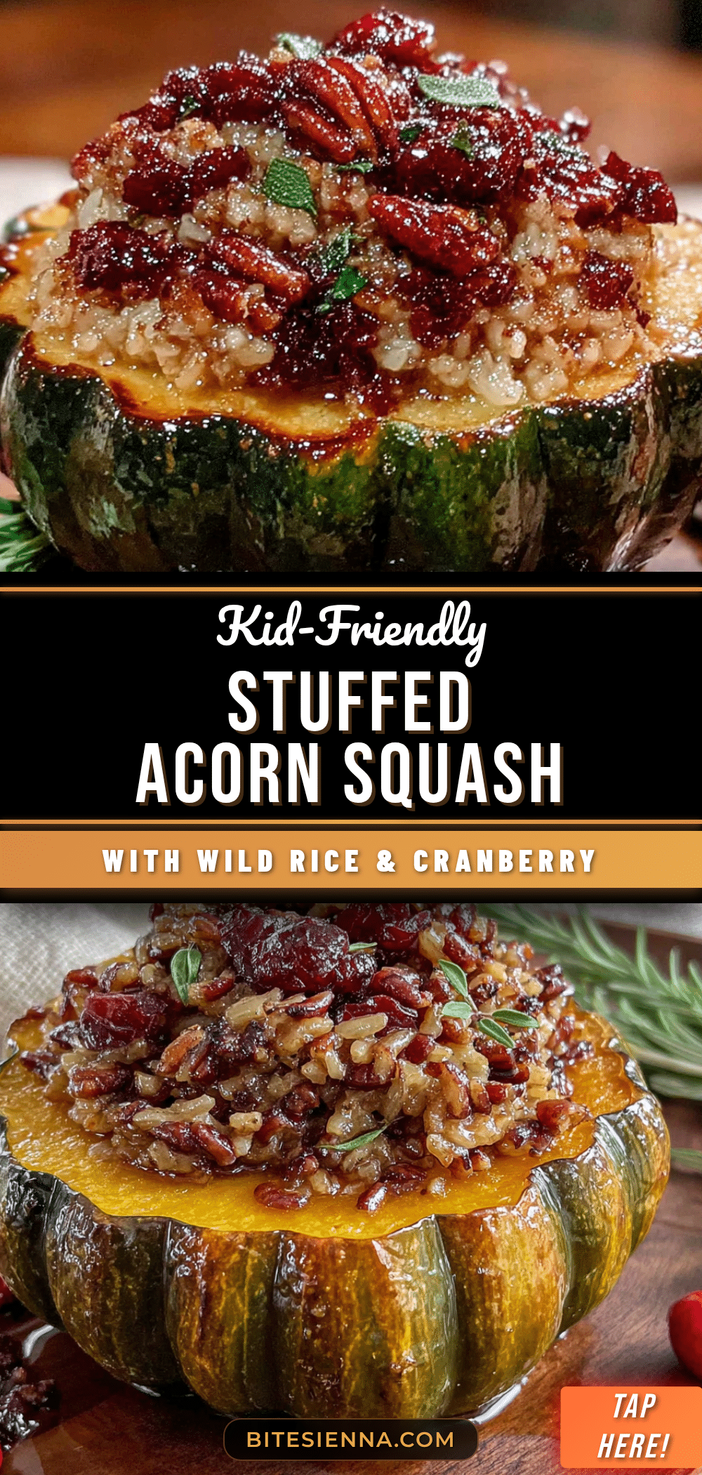 kid-friendly stuffed acorn squash with wild rice recipe