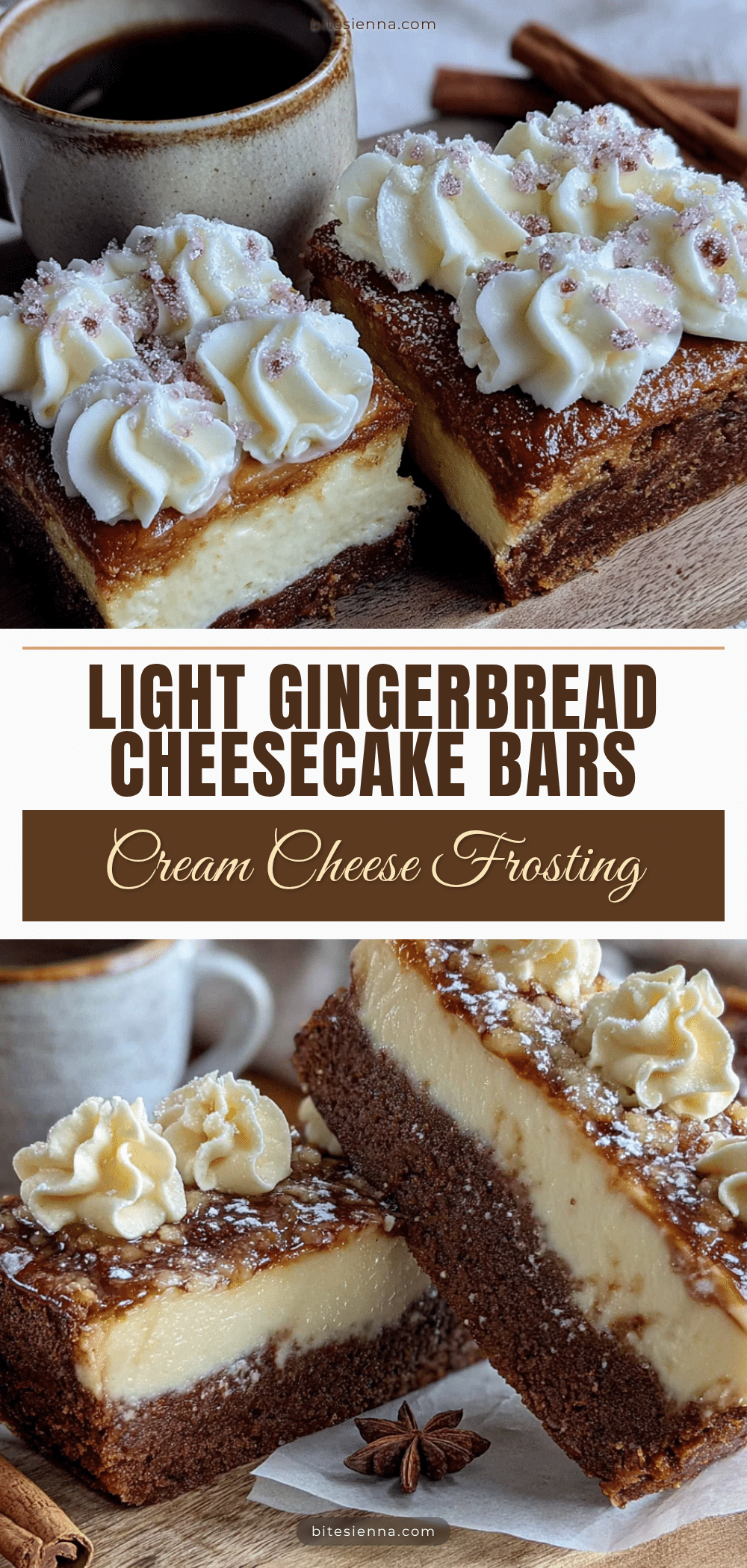 light gingerbread cheesecake bars recipe