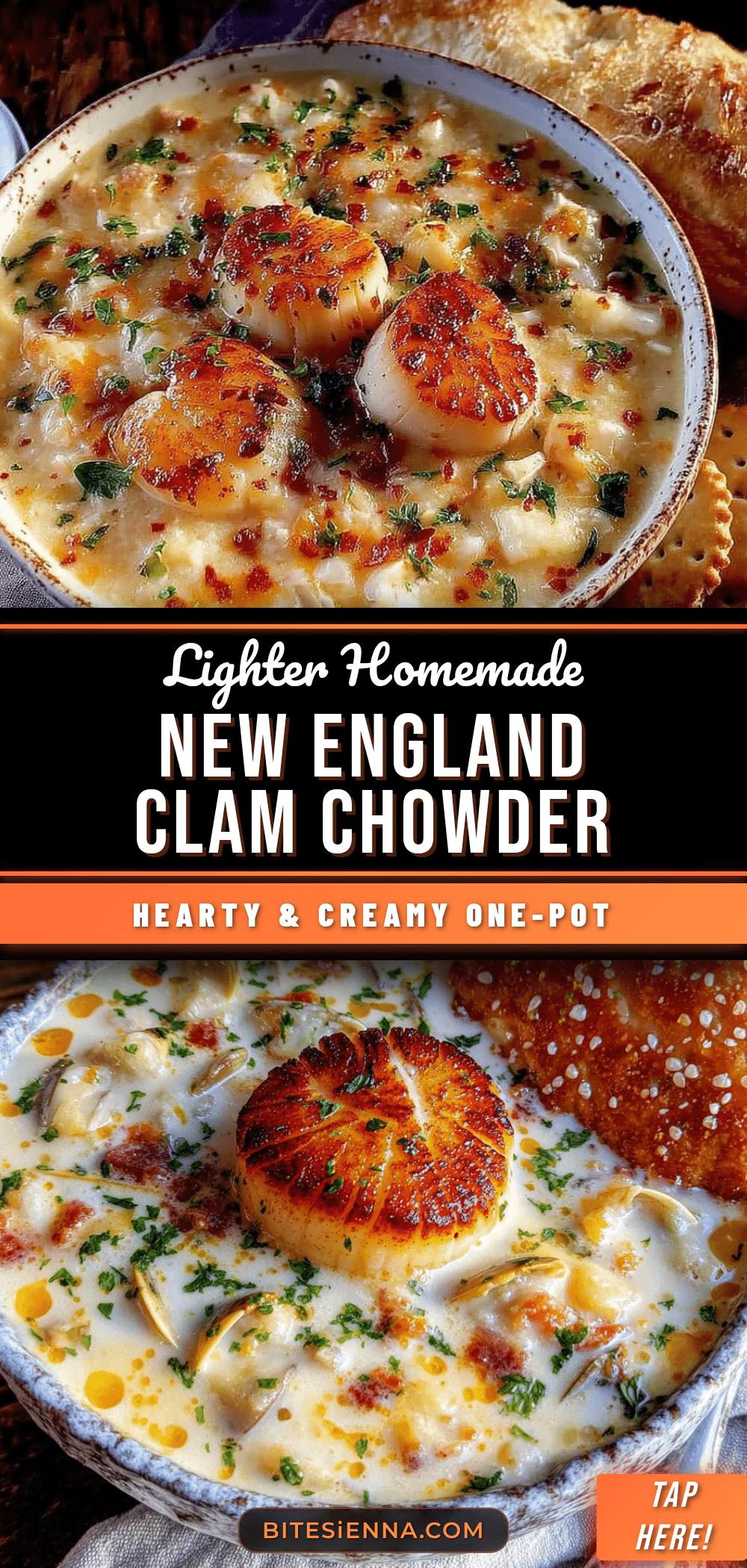 lighter homemade New England clam chowder recipe