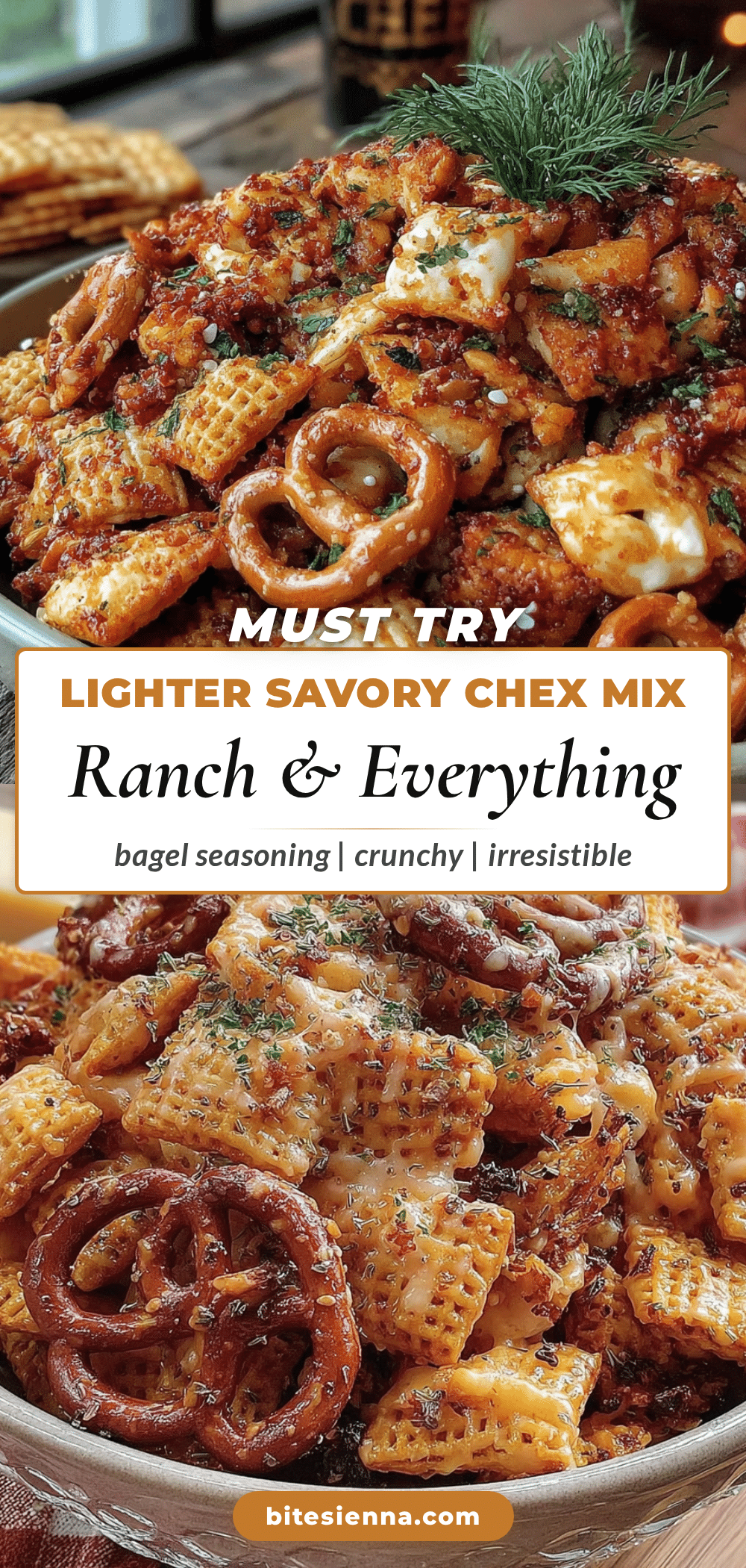 Lighter Savory Chex Mix with Ranch & Everything Bagel Seasoning recipe