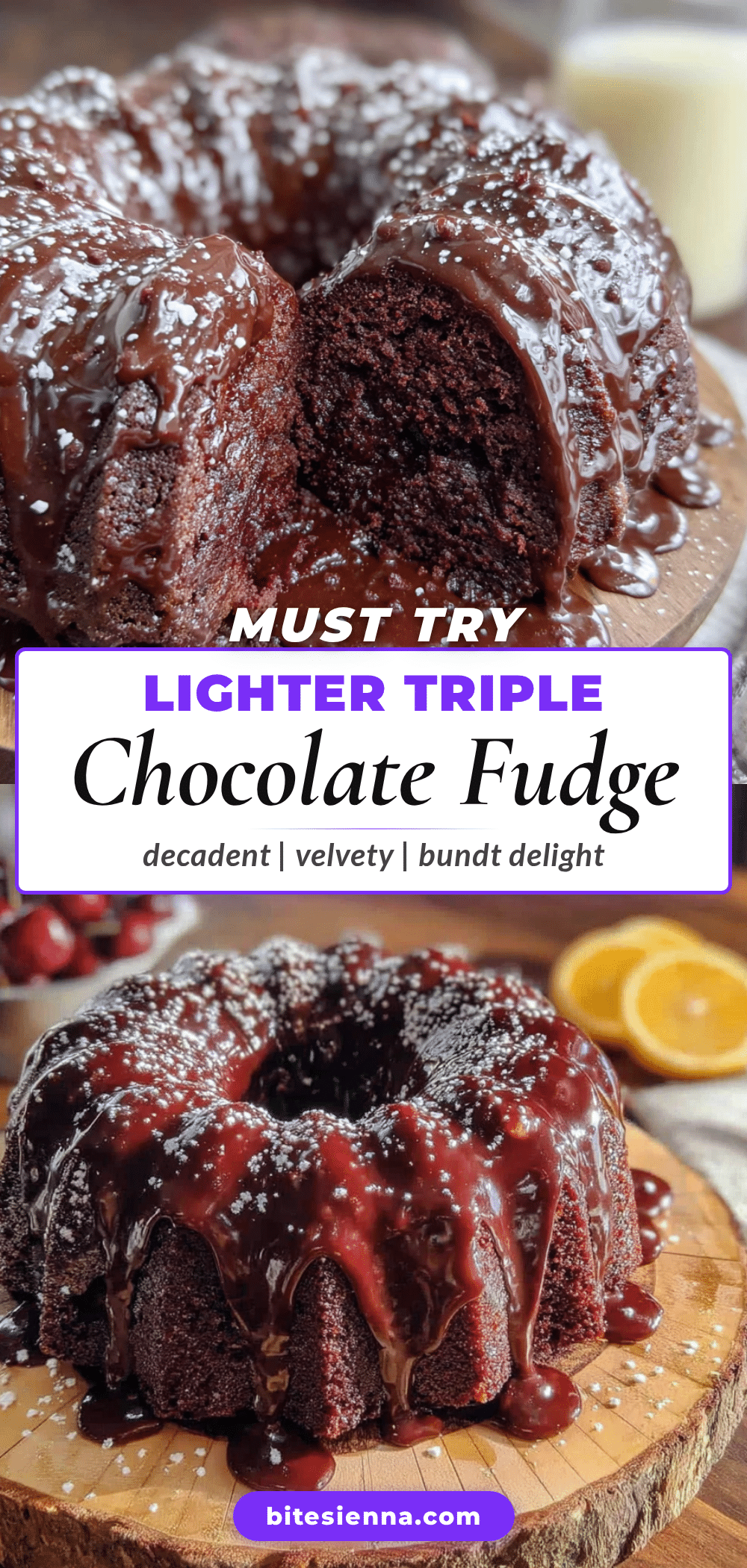 lighter triple chocolate fudge bundt cake recipe