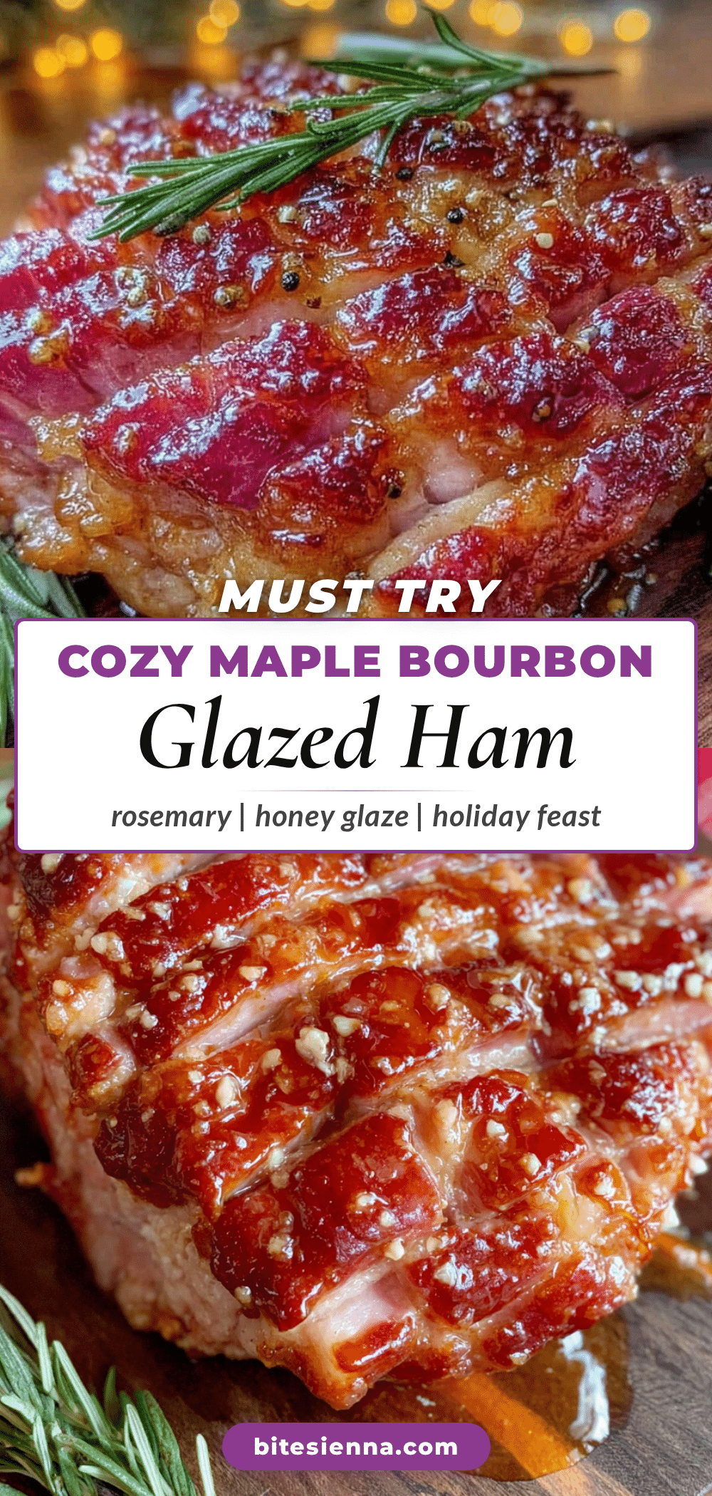 maple bourbon glazed ham with rosemary recipe