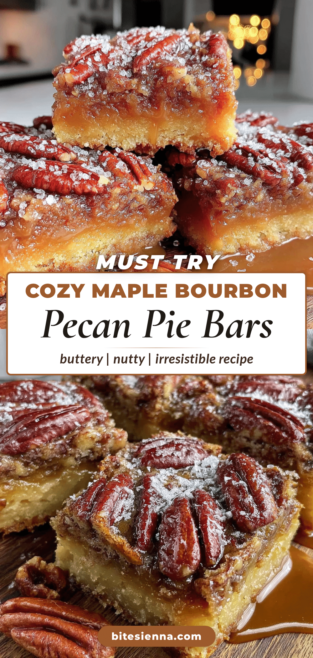 maple bourbon pecan pie bars recipe
