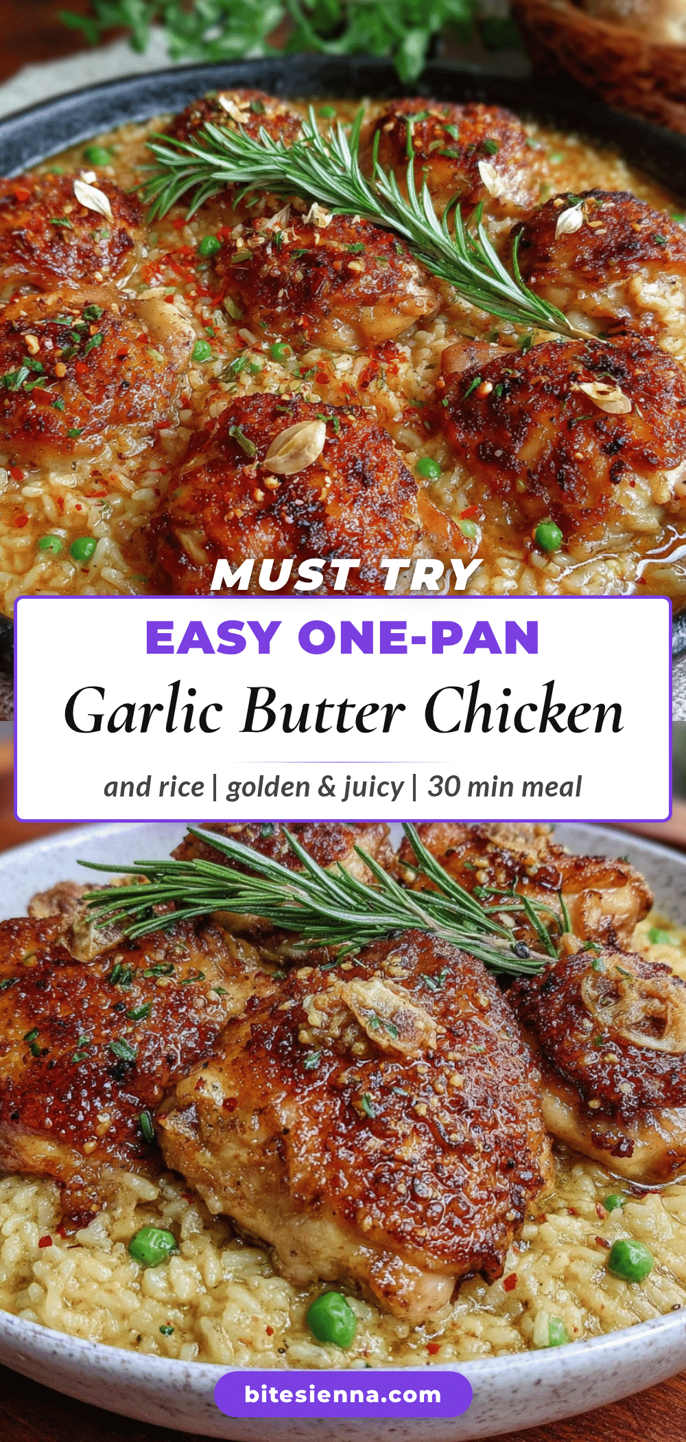 one-pan garlic butter chicken and rice recipe