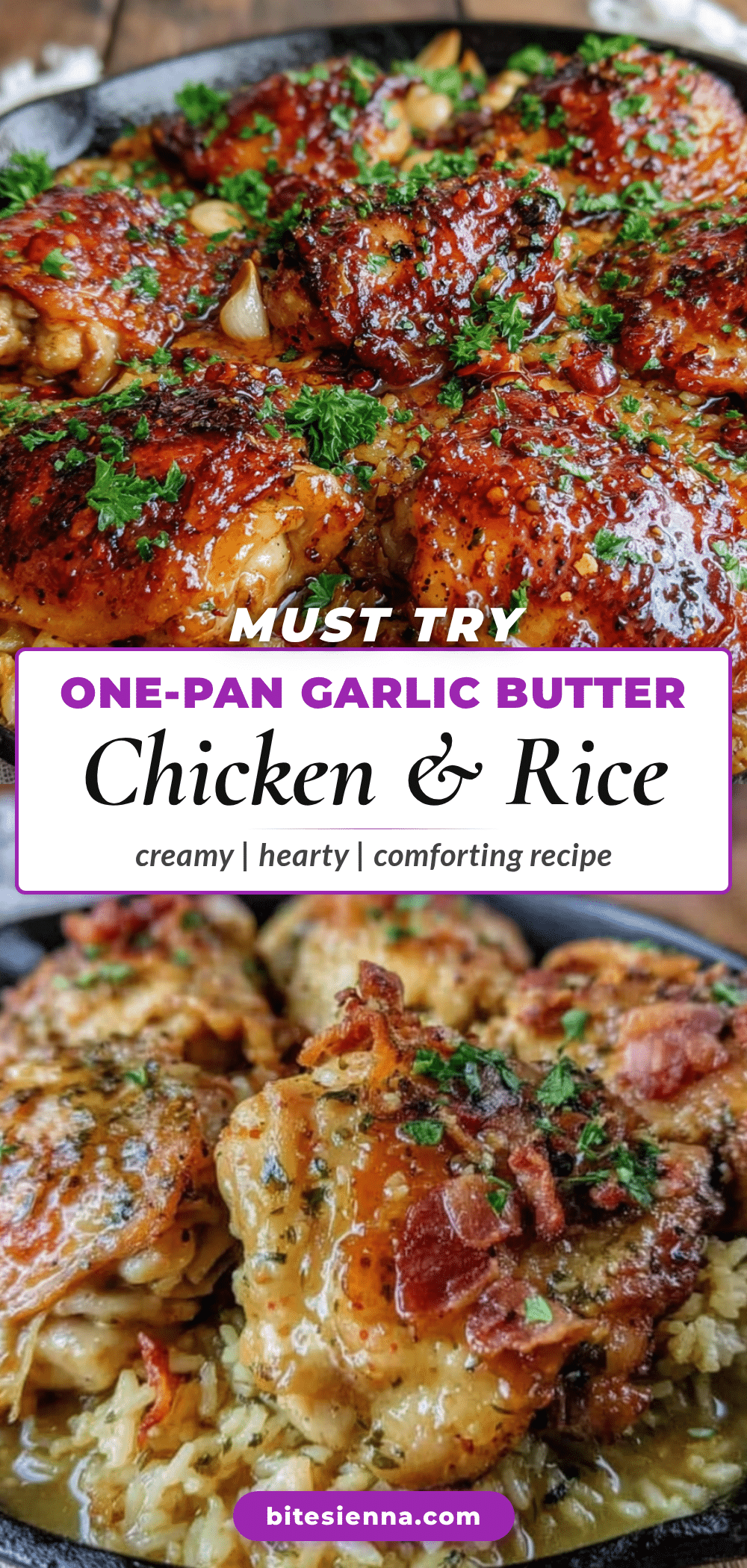 one-pan garlic butter chicken and rice recipe