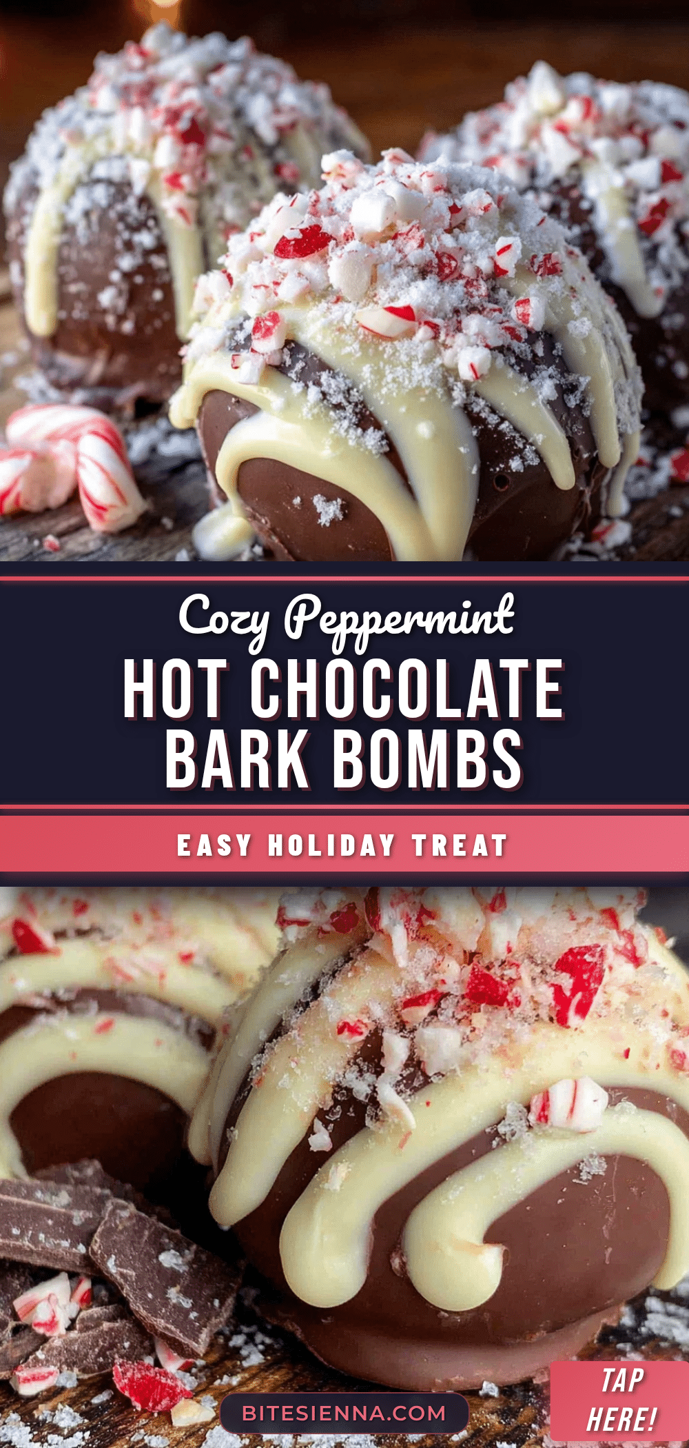 peppermint bark hot chocolate bombs recipe