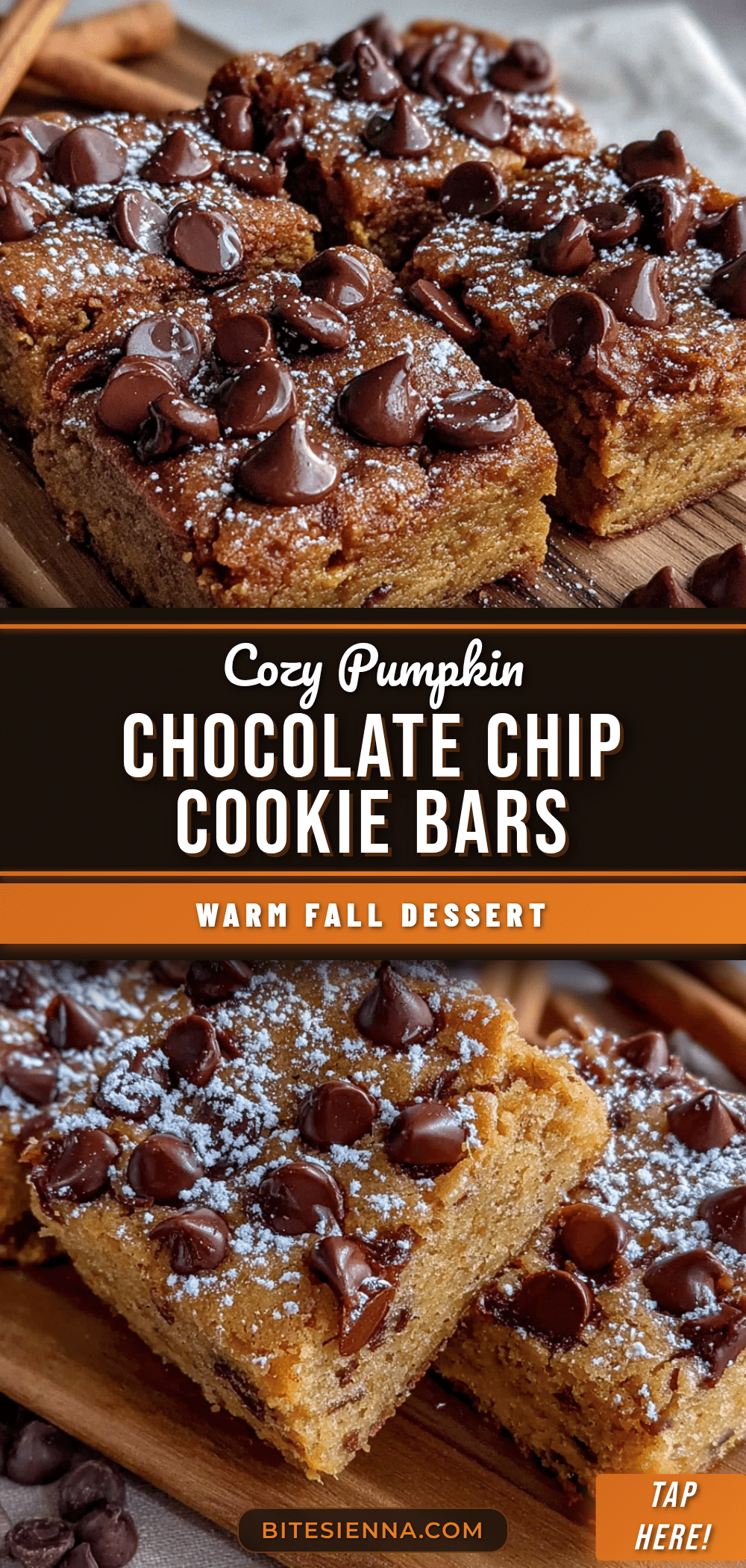 pumpkin chocolate chip cookie bars recipe