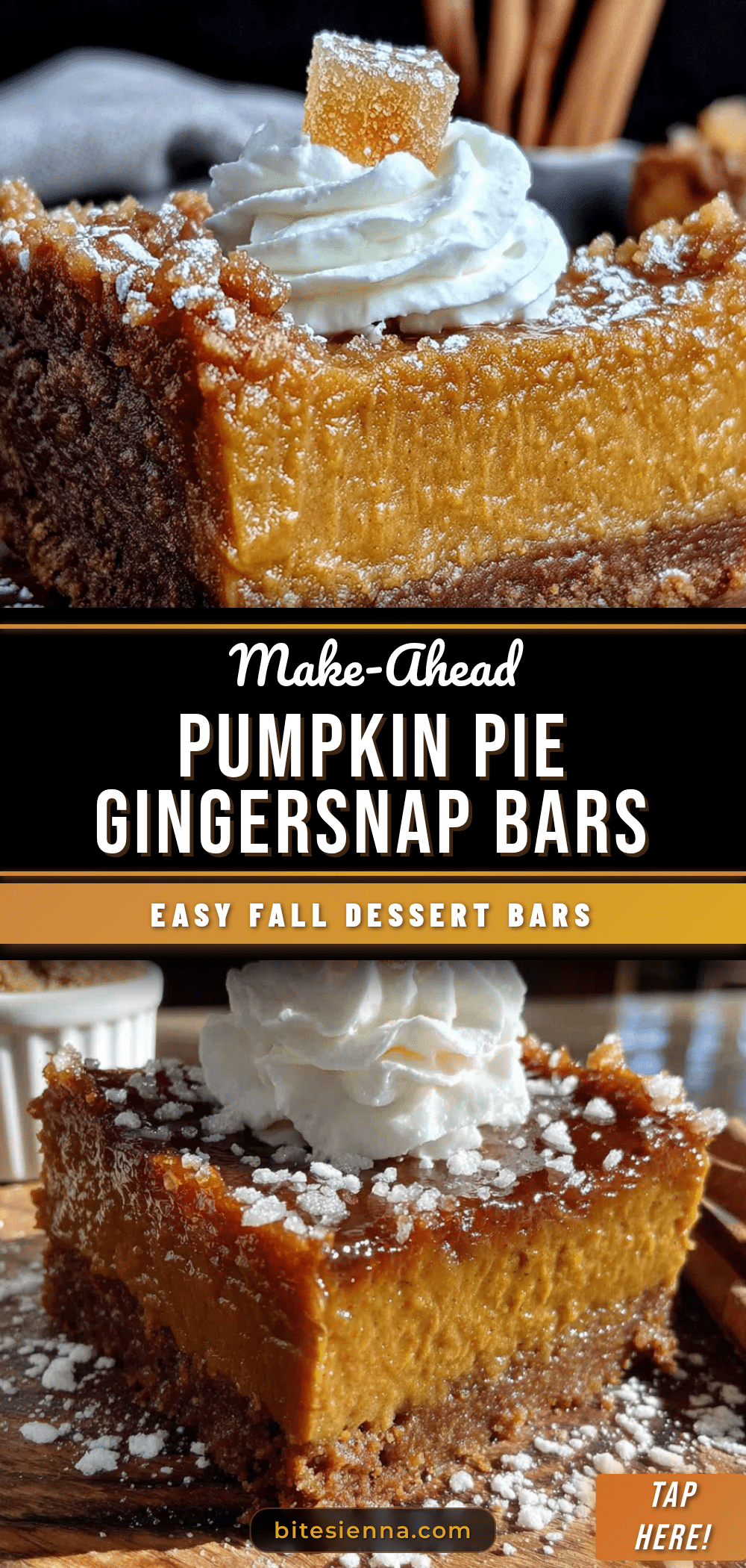 pumpkin pie bars with gingersnap crust recipe