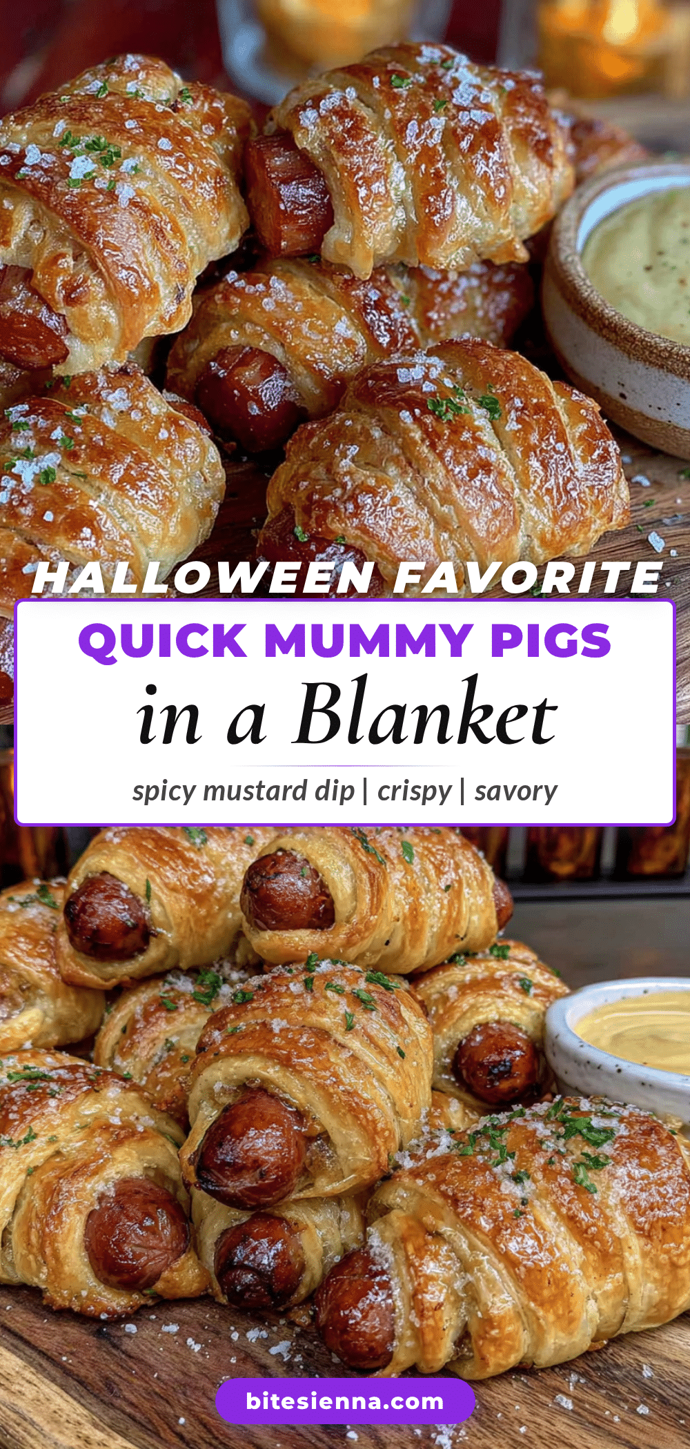 quick mummy pigs in a blanket with spicy mustard dip recipe