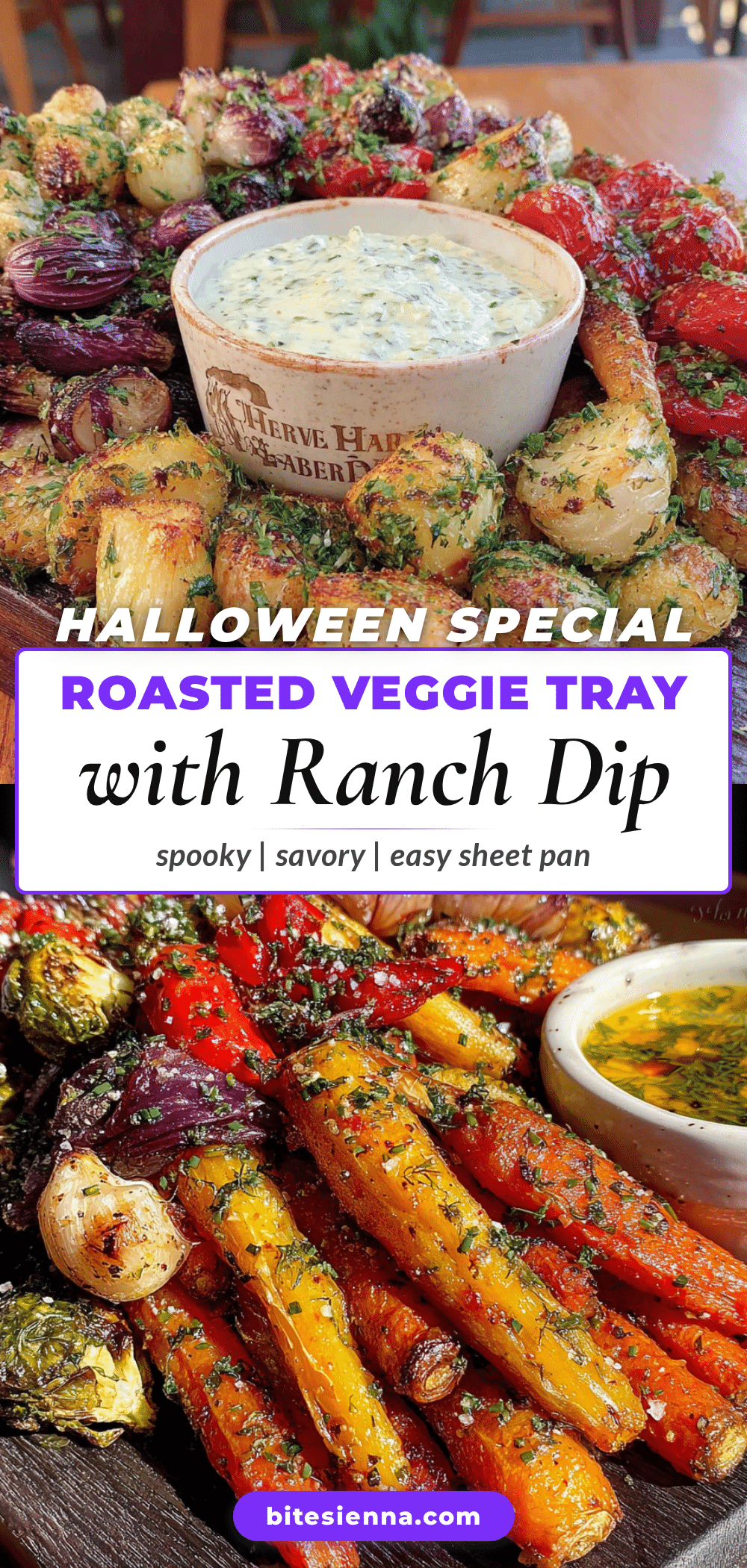 roasted halloween veggie tray recipe