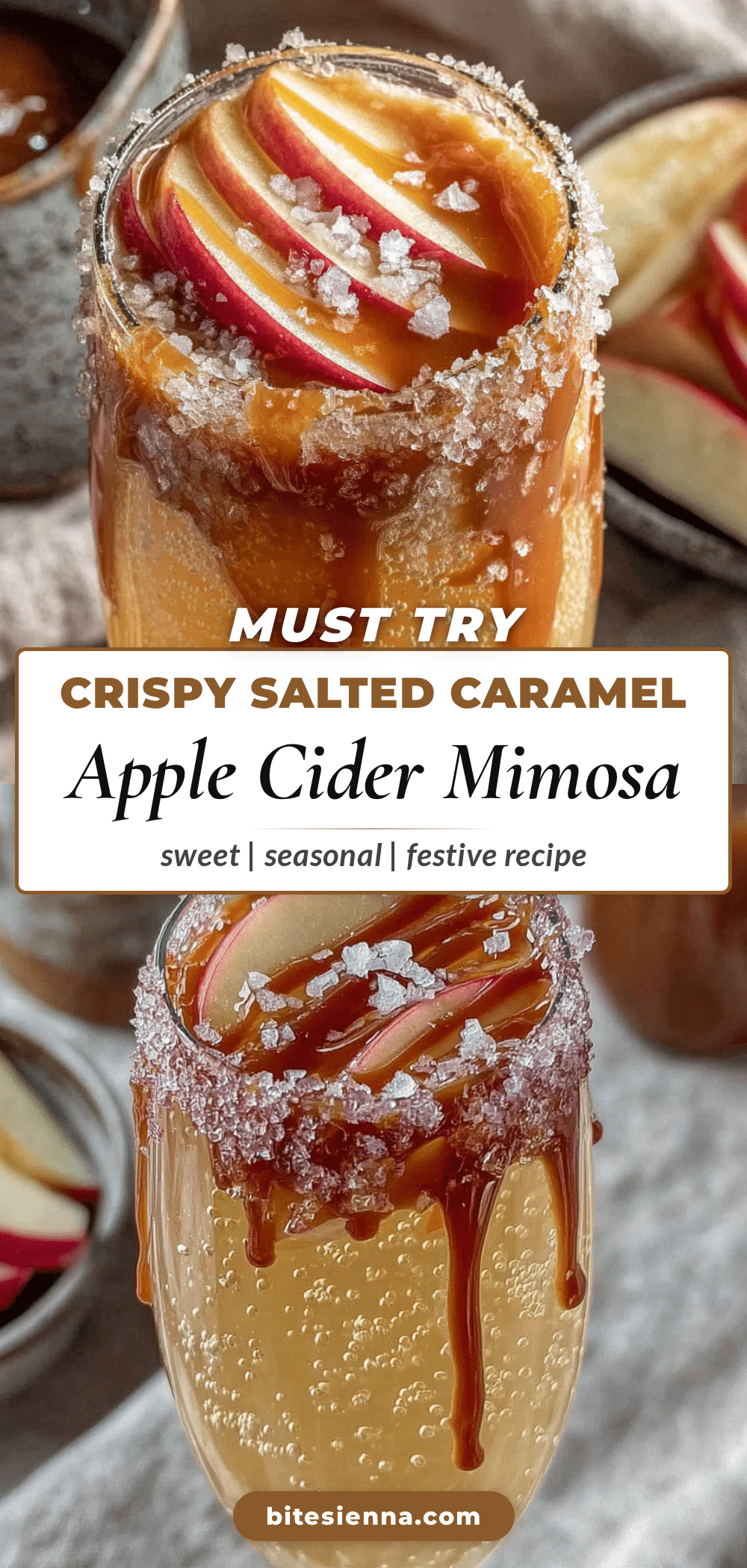 Salted Caramel Apple Cider Mimosa recipe