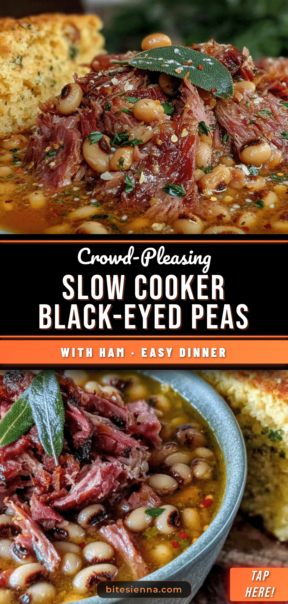 slow cooker black-eyed peas with ham recipe