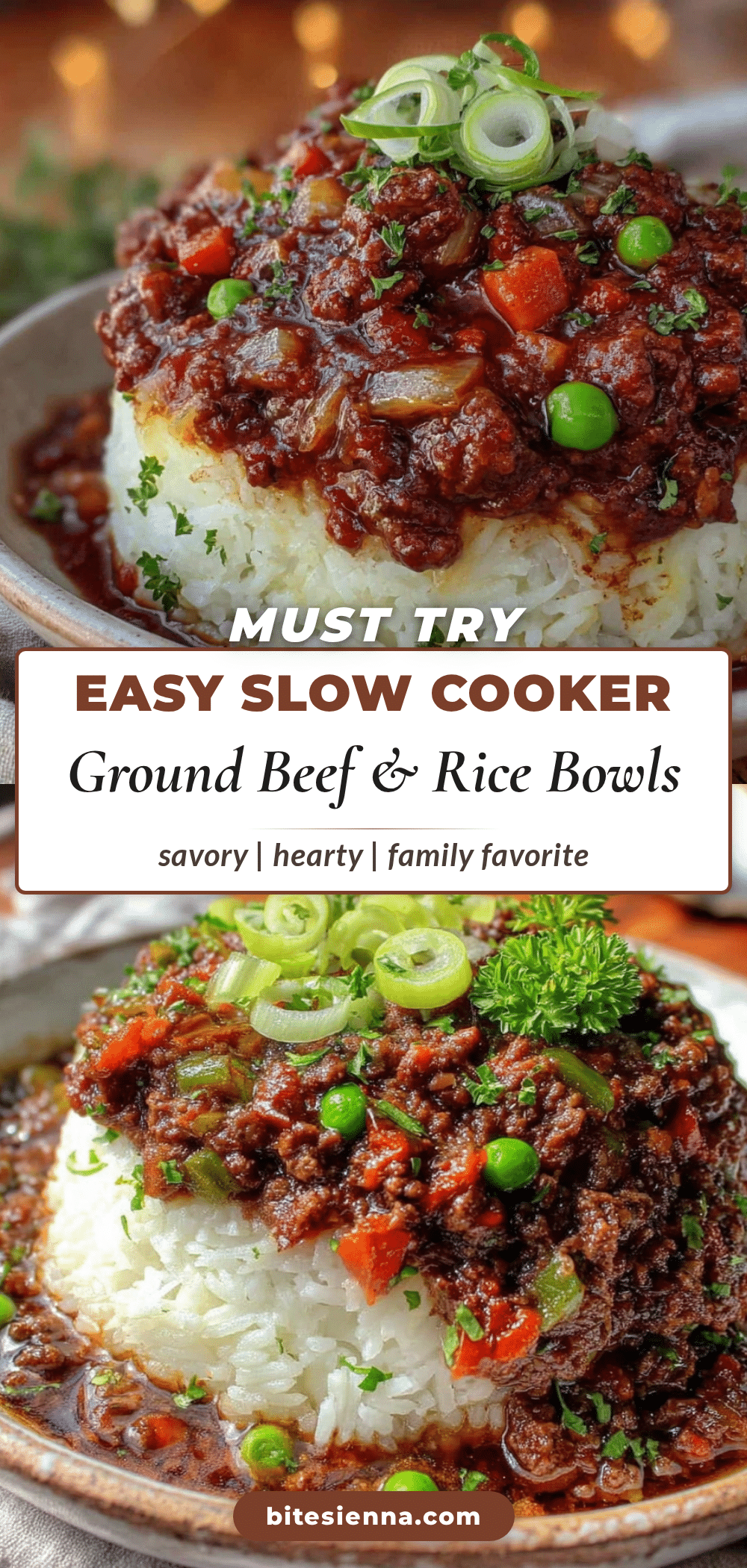 slow cooker ground beef and rice bowls recipe