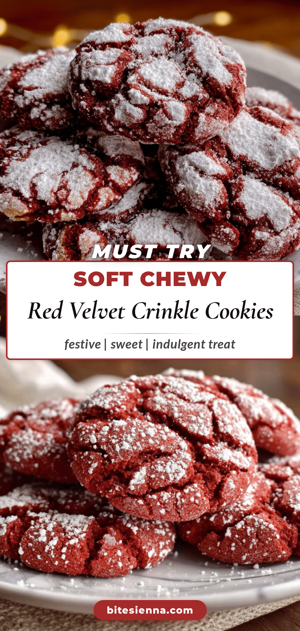 soft chewy red velvet crinkle cookies recipe