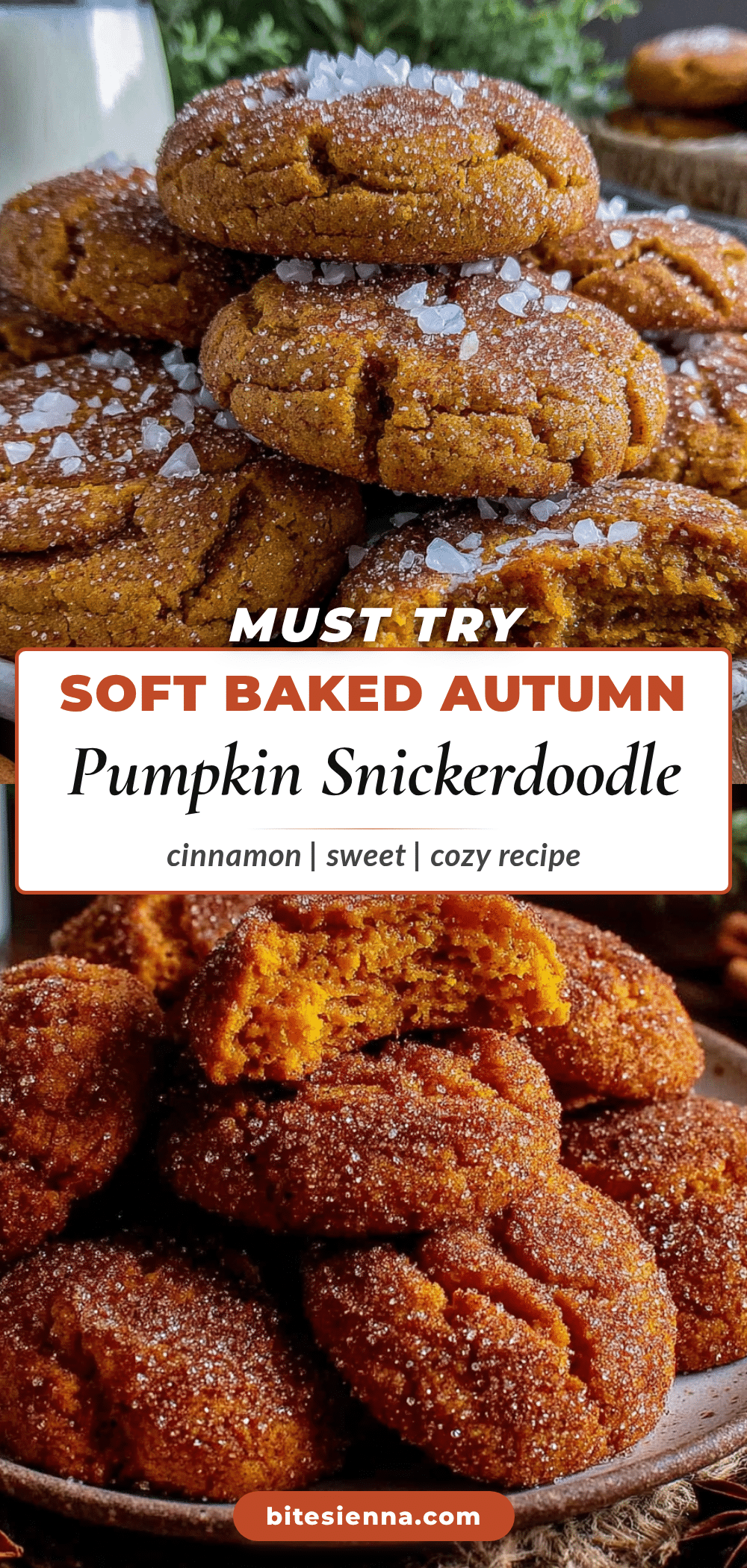 Soft Pumpkin Snickerdoodle Cookies recipe