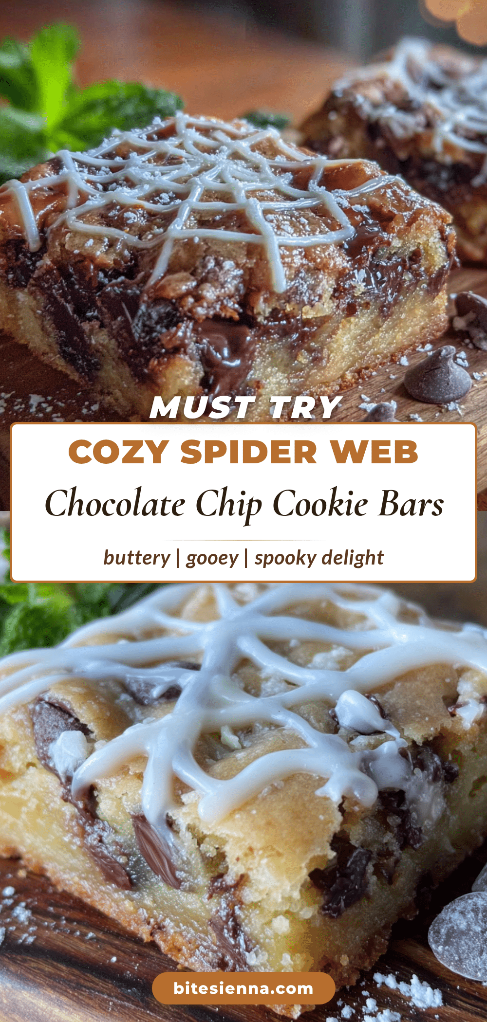 spider web chocolate chip cookie bars recipe