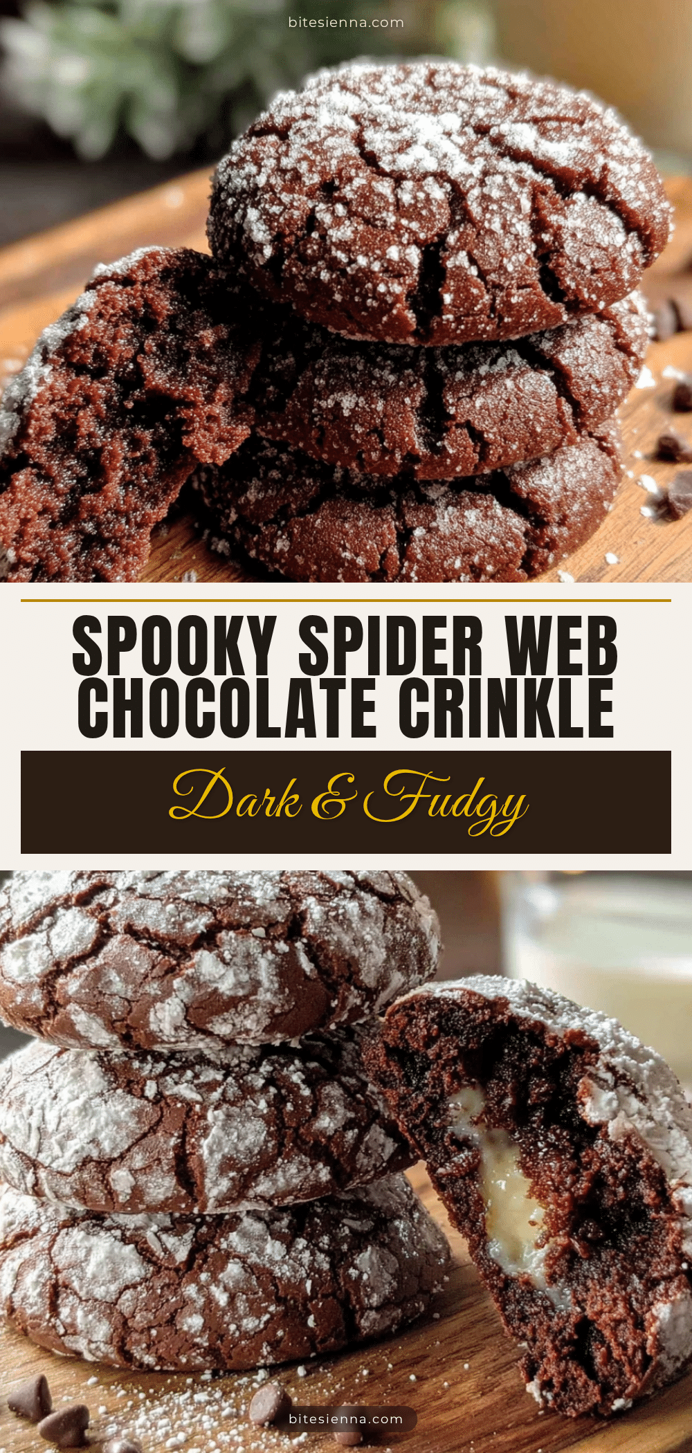 spider web chocolate crinkle cookies recipe