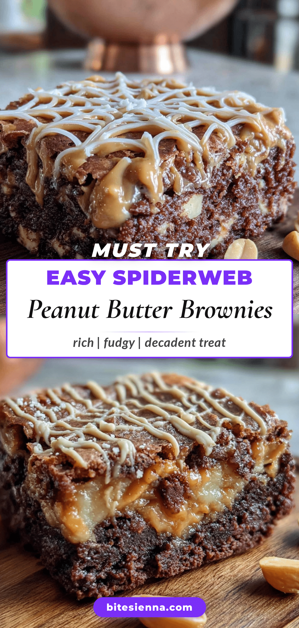 spiderweb peanut butter brownies recipe