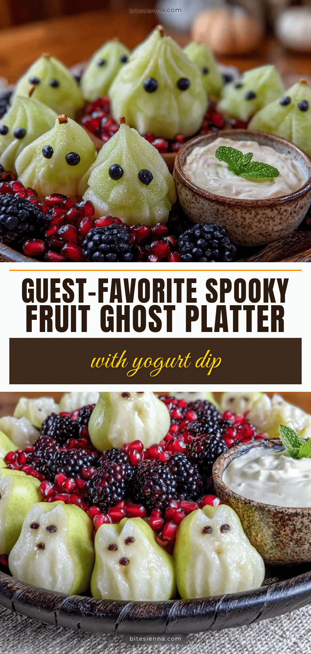 spooky fruit ghost platter with yogurt dip recipe