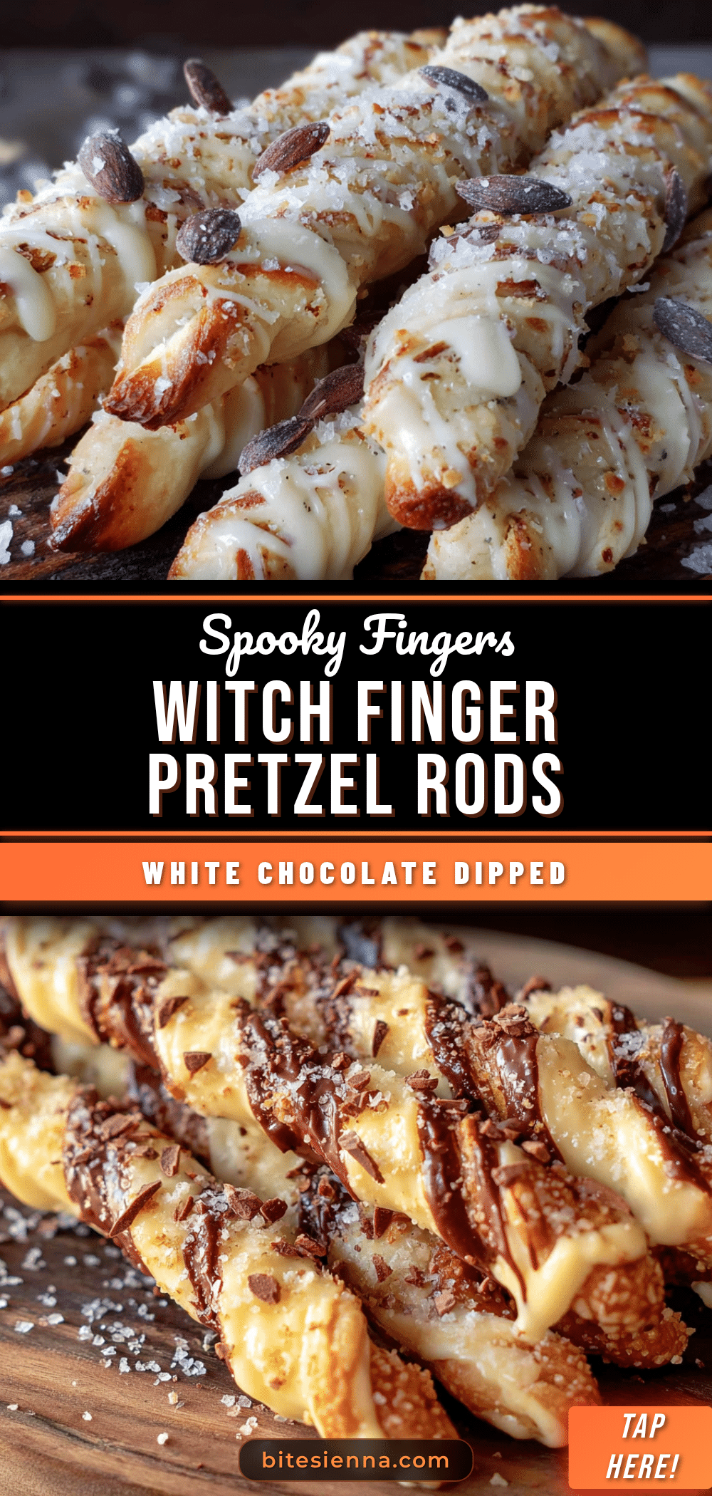 spooky white chocolate witch finger pretzels recipe