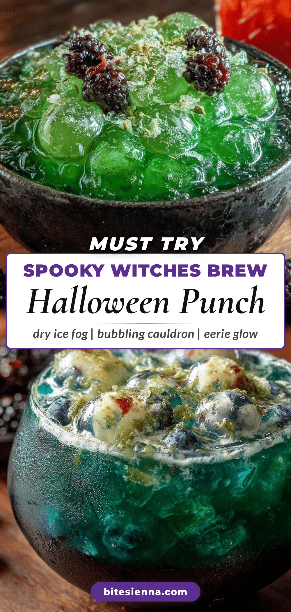 Spooky Witches Brew Halloween Punch with Dry Ice Fog recipe