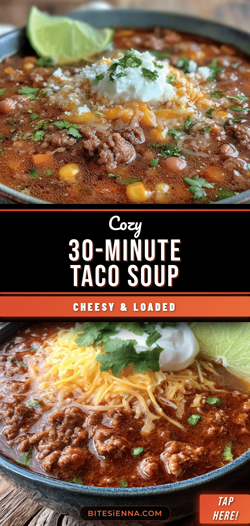 cozy 30-minute cheesy taco soup recipe