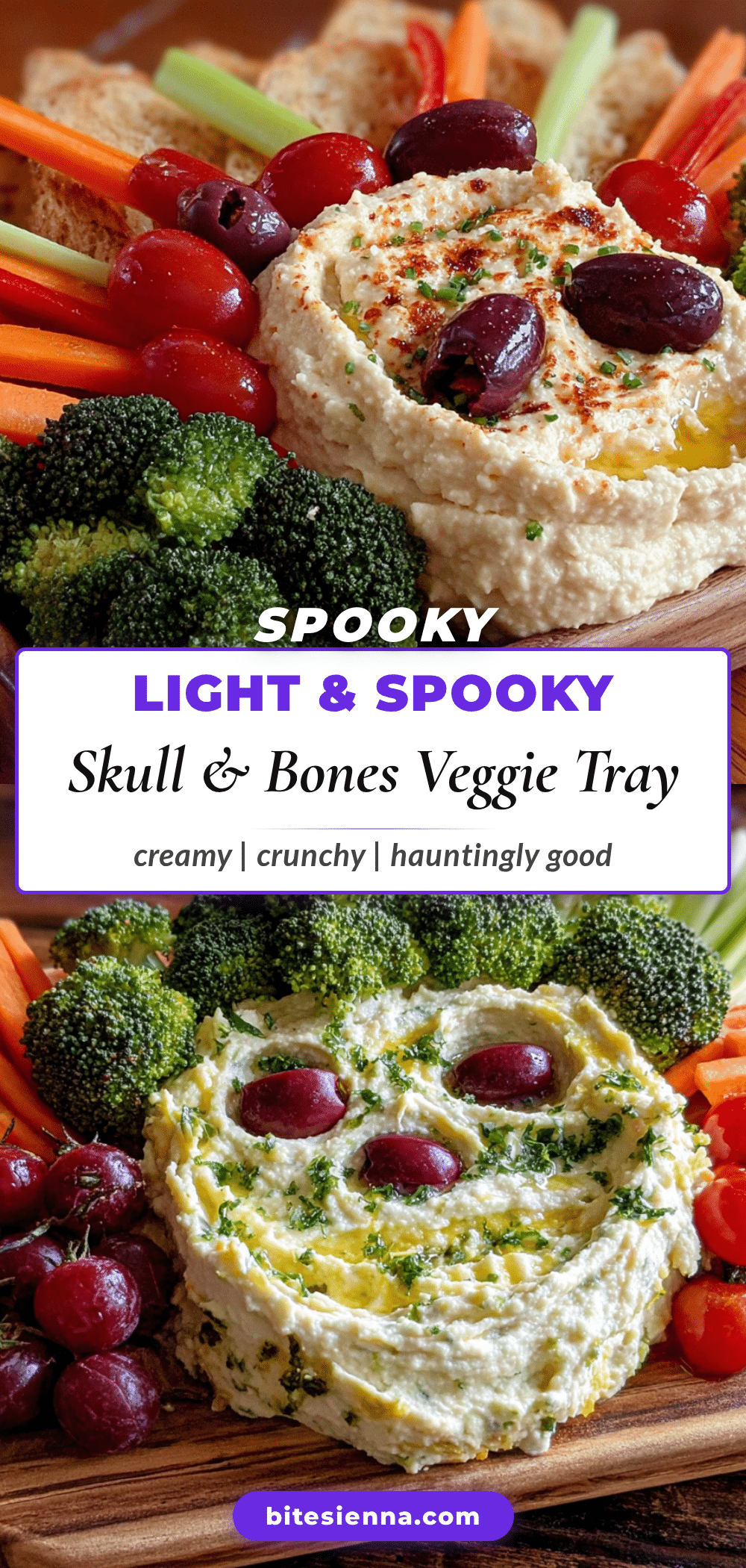 light & spooky skull bones veggie tray recipe