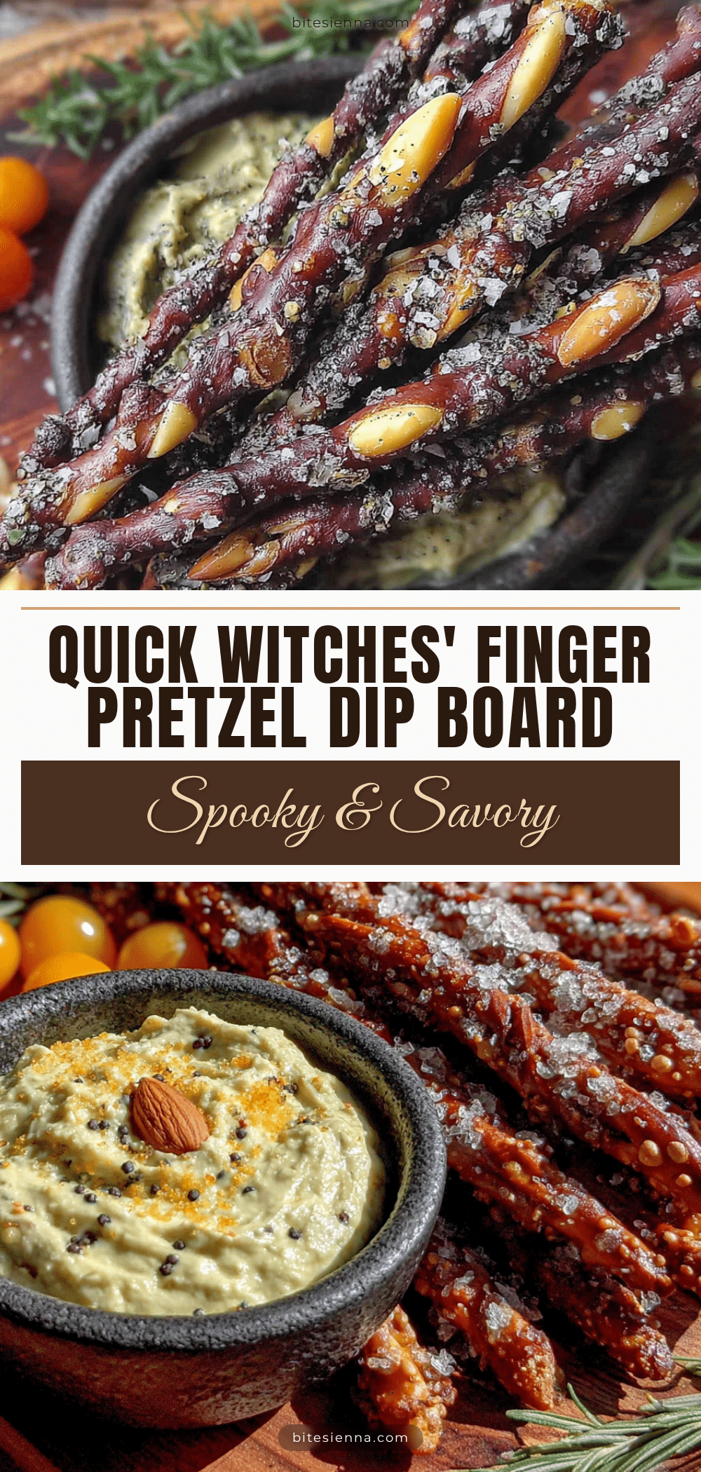 witches finger pretzel dip board recipe